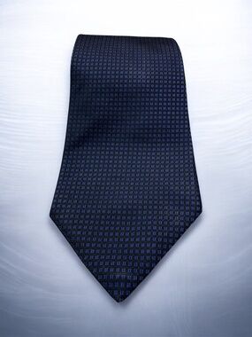 Perry Ellis Portfolio Tie Blue Black Geometric